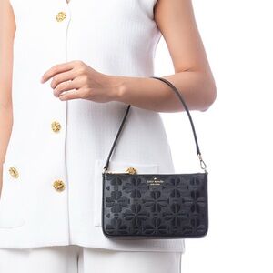 Kate Spade Black Floral embroidered Wristlet